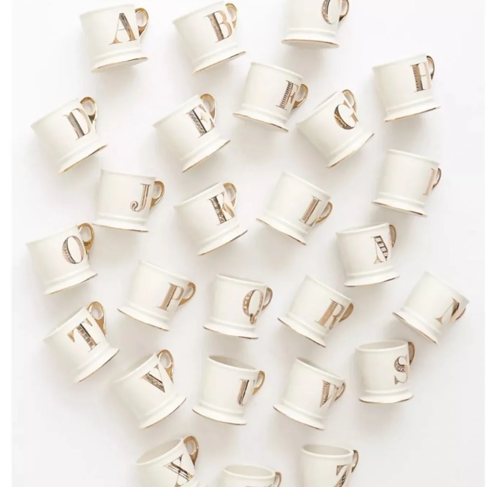 Anthropologie Limited Edition Golden Monogram Mug‎ in Letter 'M' 13 oz